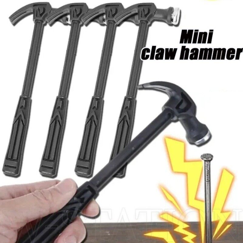 Polocat 1/5pcs Plastic handle mini claw hammer woodworking nail metal hammer tool