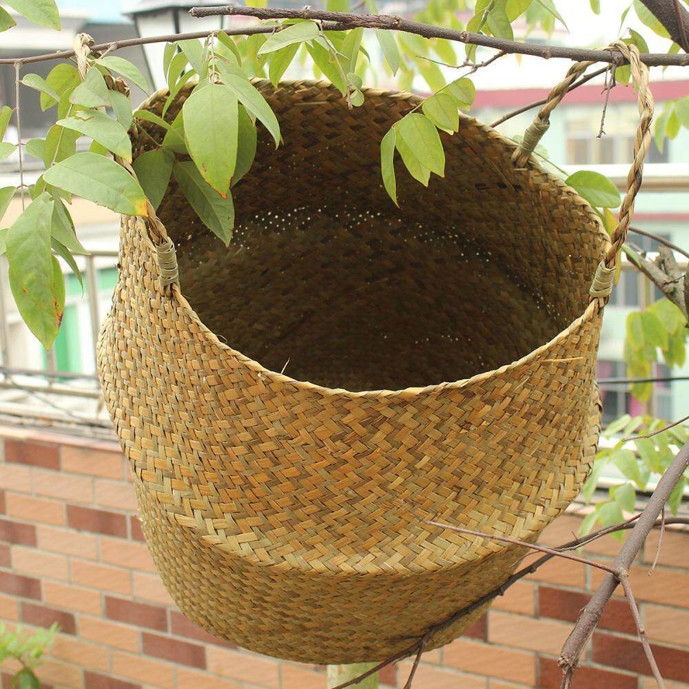 Maceta plegable Cesta de paja Cestas de almacenamiento Florero Florero