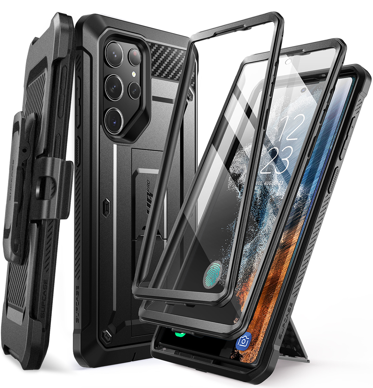 Supcase ốp unicorn beetle pro cho samsung galaxy s23 ultra 5g ốp có chân đế & kẹp thắt lưng gồ ghề hai lớp toàn thân tích hợp bảo vệ màn hình