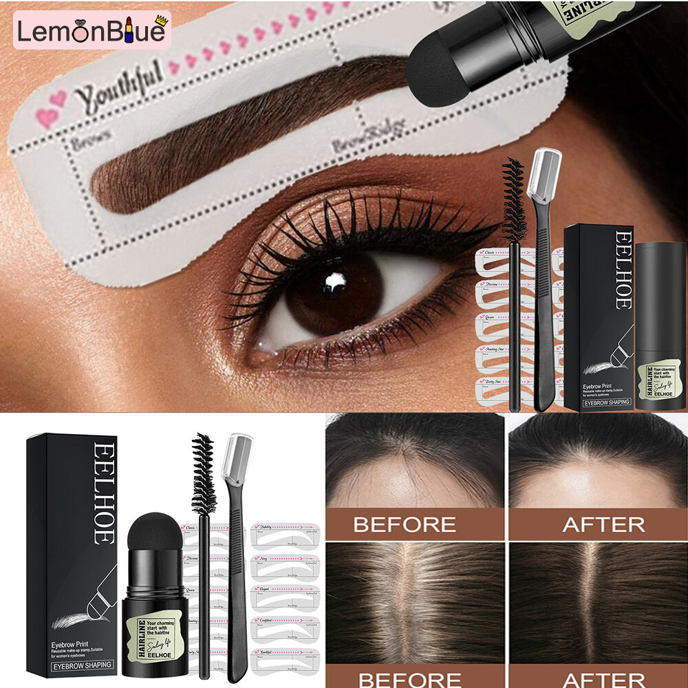 Gambar LemonBlue Eyebrow Print Shaping Powder Set Makeup Natural Eyebrow for Hairline Contour Eyebrow Grooming for Women Lady Waterproof Apply Makeup Quickly
