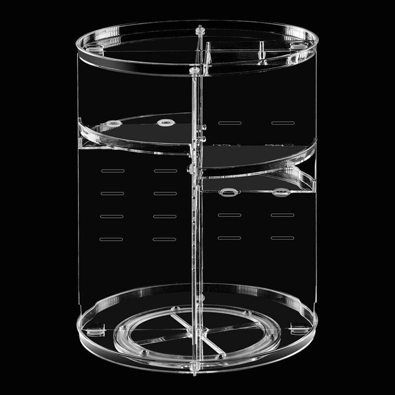 Gambar 360 Degree Rotating Transparent Cosmetic Storage Box Acrylic Rotate Makeup Organizer Portable Organiser