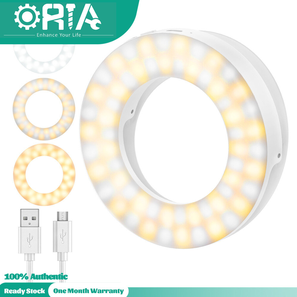 Oria Ảnh Tự Sướng Đèn LED Camera, Clip-On Điện Thoại Di Động Điền Vào-Ánh Sáng Với 20 LED, Có Thể Sạc Lại Đèn Vòng Tròn Cho Đèn Camera, Phổ On-Máy Ảnh Đèn Quay Video Cho IPone, Samsung, Huawei & Điện Thoại Thông Minh Khác
