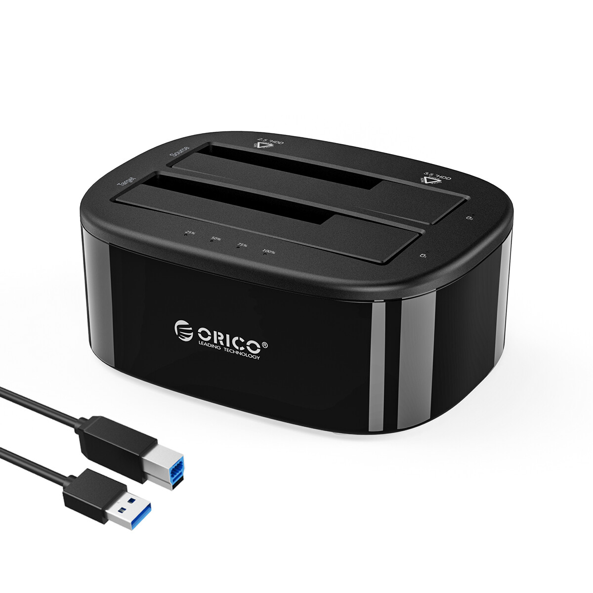 ORICO Dual-bay Ổ đĩa cứng gắn ngoài trạm nối cho 2.5/3.5 inch HDD SSD SATA để USB 3.0 Trạm Sạc HDD t