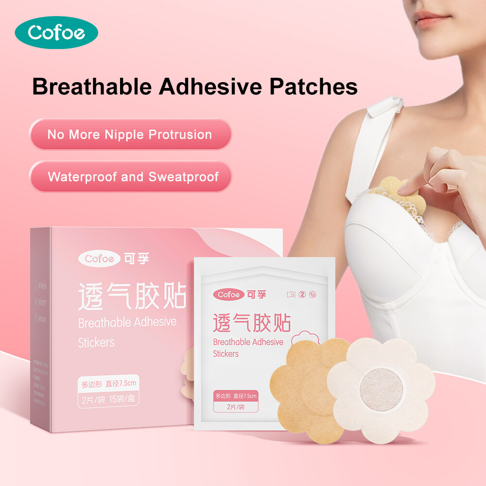 Cofoe 30 miếng che ngực miếng dán ngực thoáng khí y tế miếng băng dính tự Áo ngực dán vô hình