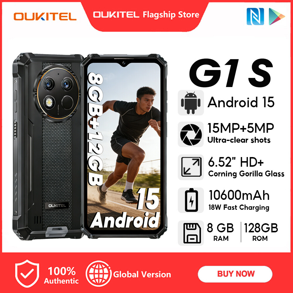 OUKITEL G1 S 8GB+128GB 6.52inch HD+ Mobile 10600mAh 18W fast charging Android 15 13MP+2MP Camera Fingerprint FM NFC Handphone Harga 608 Ringgit*Penghantaran Percuma