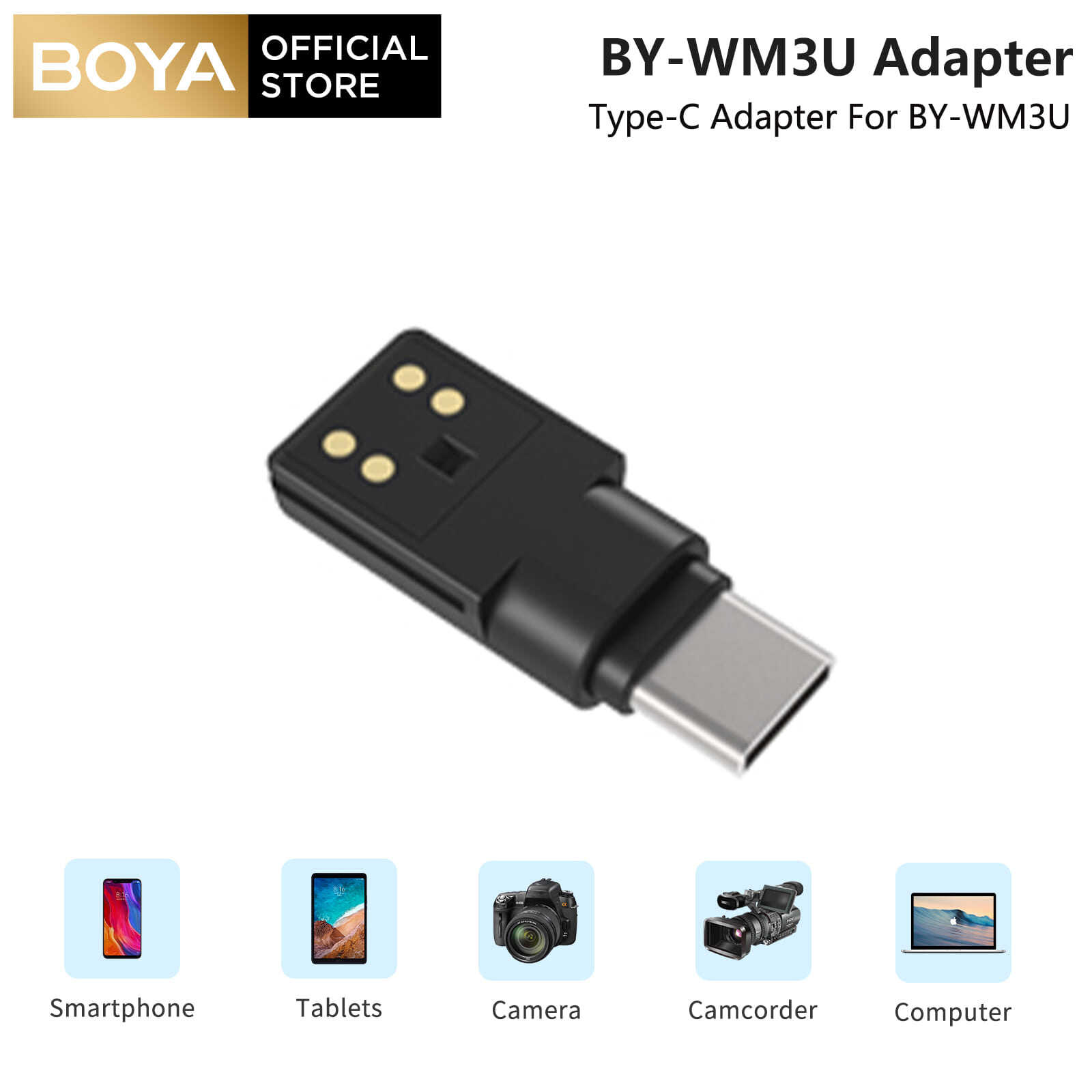 BOYA BY-WM3 Bộ Chuyển Đổi UCA Type-C/Bộ Chuyển Đổi Lightning Được Chứng Nhận DIA MFI