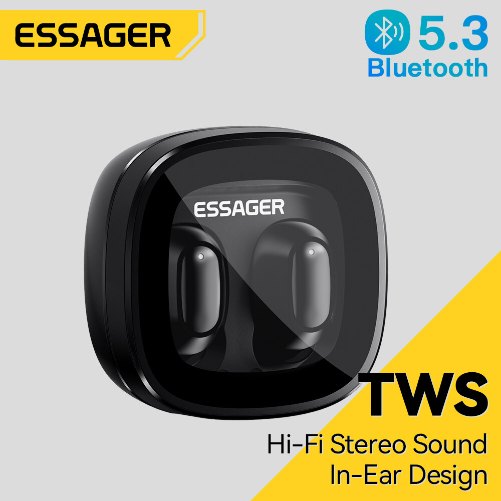 Essager v5.3 Bluetooth TWS Tai nghe không dây BT Hi-Fi Stereo Tai nghe kèm mic sạc trường hợp âm tha