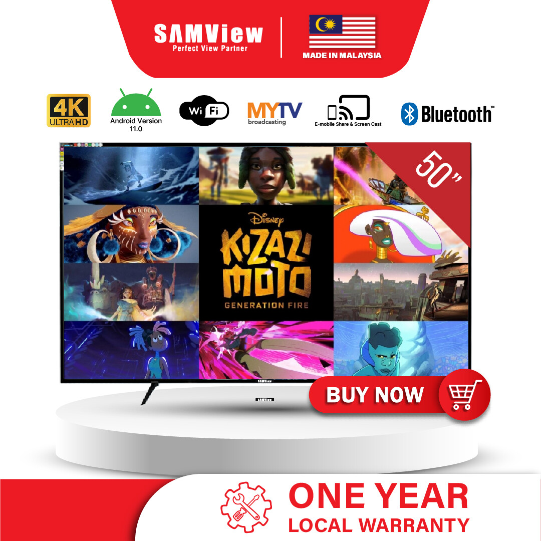 SAMView Licensed Google TV and MYTV DVB-T2 (50") Harga 1,299 Ringgit*Penghantaran Percuma