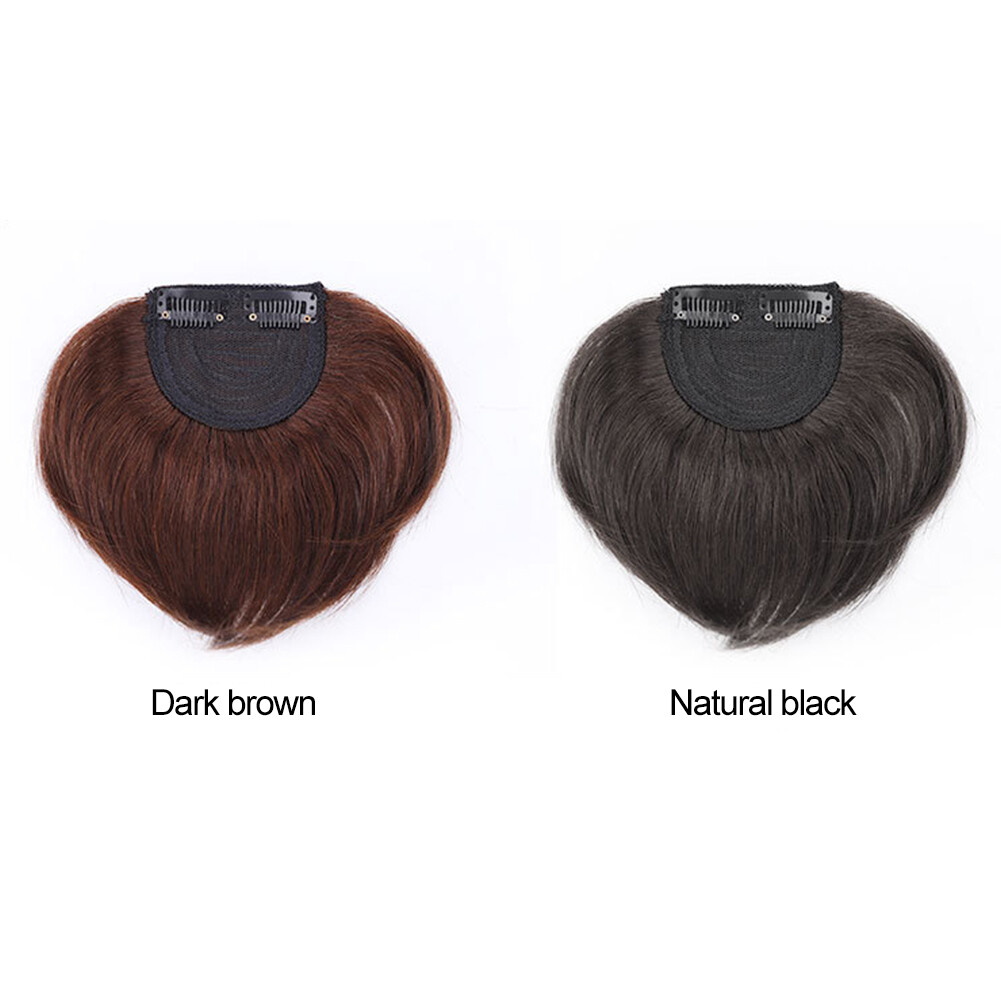 LM Kẹp Tóc Mái Dành Cho Nam, Tóc Giả Ngắn Thẳng Thật Tóc Giả Nam Tự Nhiên Đầu Hói, Tóc Giả Sợi Chịu Nhiệt