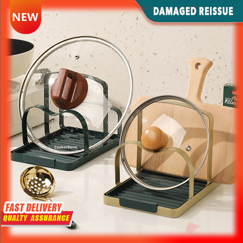 Gambar Pot Cover Rack Chopping Board Storage Rack Countertop Spatula Rack Household Artifact