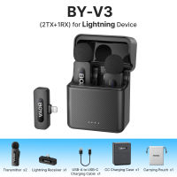 BOYA BY-V2/V20 Wireless Microphone Original Mini Mic Lapel Microphone for Vlogging Android iPhone DSLR