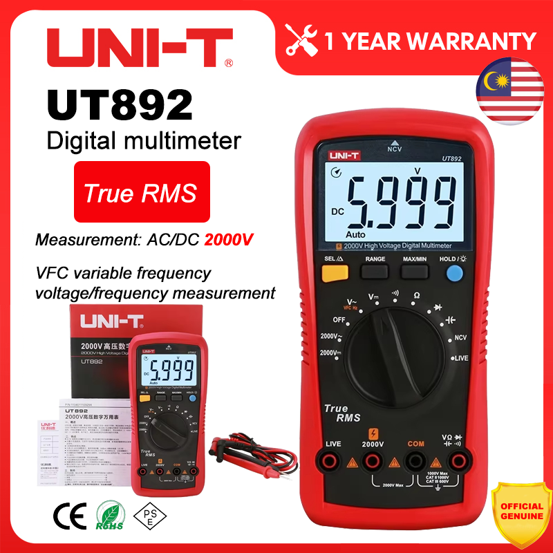 UNI-T UT206B UT207B UT208B Clamp Meter Amperimetrica VFC Electrical Instruments DC/AC Current Voltage Tester Auto Range