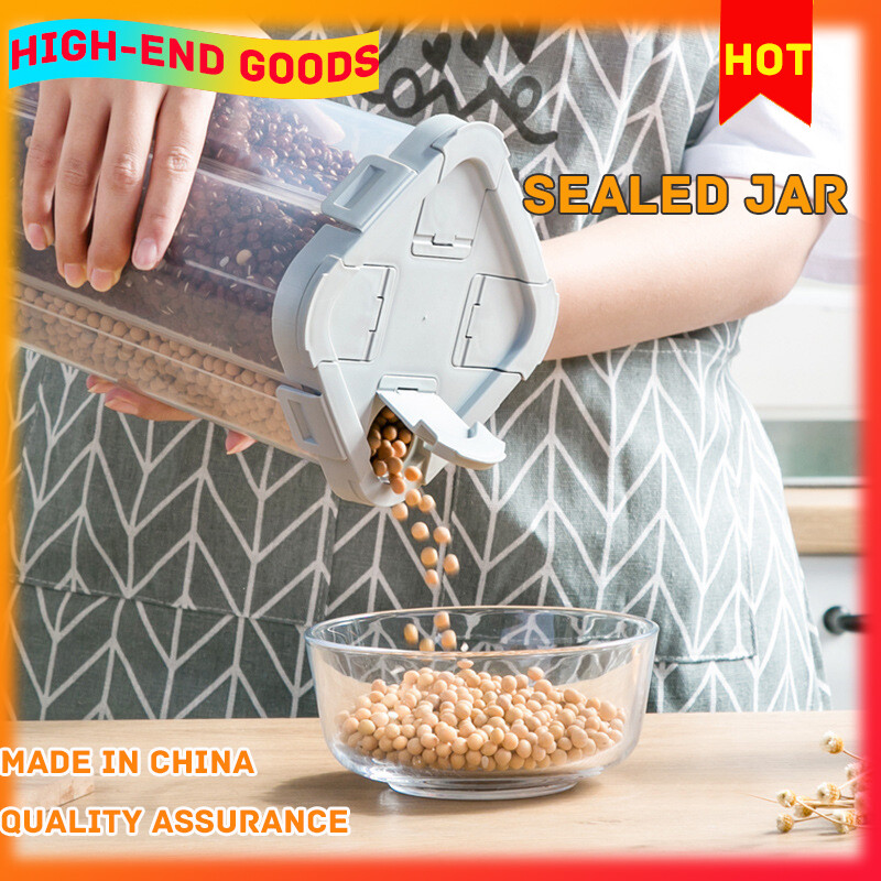 Gambar Grains Compartment Storage Box Storage Tank Plastic Kitchen Storage Tank Food Storage Tank
