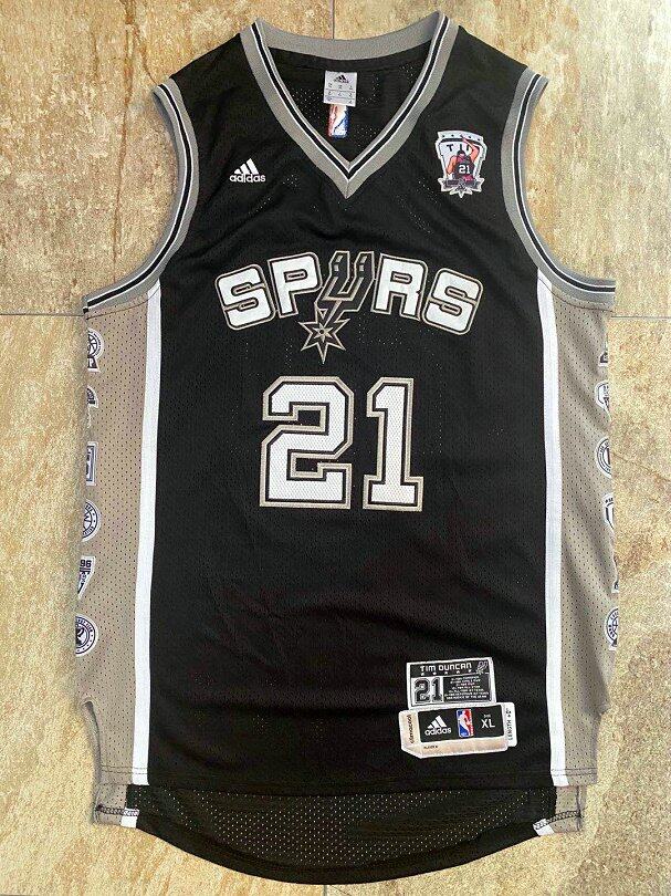 Black LMSNB Mens #21 Tim Duncan Basketball Jersey Suitable for Outdoor Sports San Antonio Spurs Does Basketball Jersey not Fade Classics Jersey 