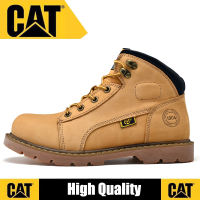 Caterpillar genuine first layer cowhide leather boots outdoor yellow boots hiking boots blade soles tide shoes leather martin boots