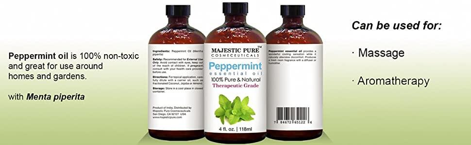 majestic pure peppermint essential oil therapeutic grade organic top best premium aromatherapy menta