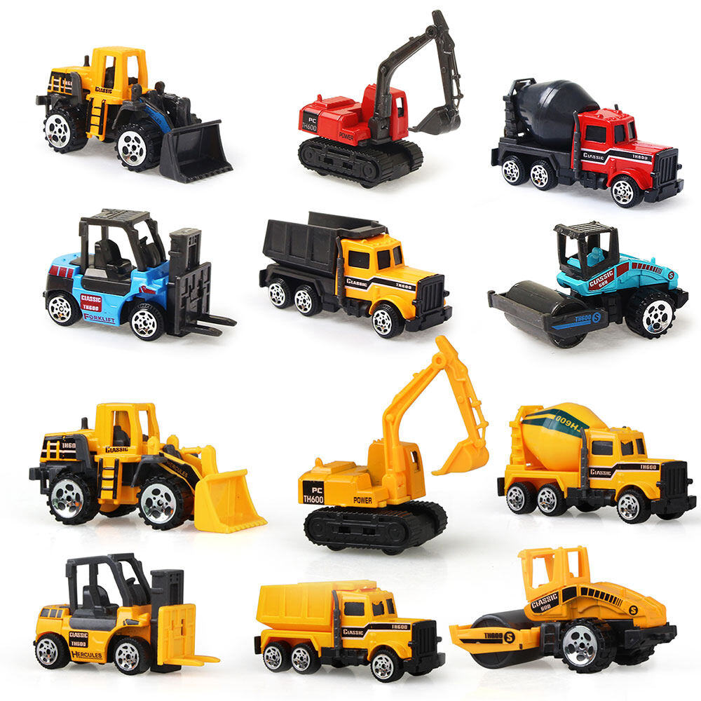 Mini xe xây dựng đồ chơi xe xây dựng Mini Xe ủi đất máy xúc xe nâng Mô hình đồ chơi cho bé trai trẻ em