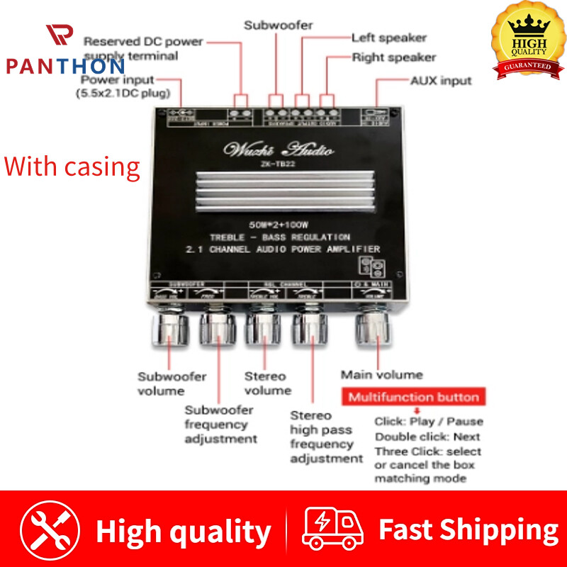 Panthon ZK-TB22 2.1 Kênh Bộ khuếch đại âm thanh Bluetooth mô-đun bảng mạch Treble Loa Siêu Trầm không dây chuẩn TWS Tpa3116 50Wx2 + 100W