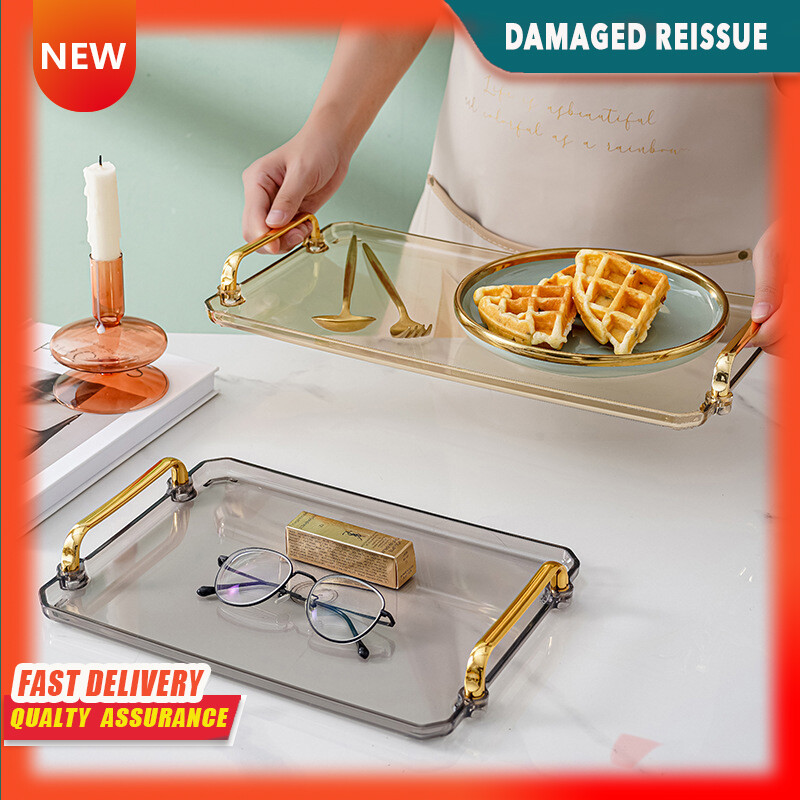 Gambar Tea Cup Water Cup Tray Rectangular Storage Tray Home Living Room Amber Tea Tray High end Desktop Storage Tray