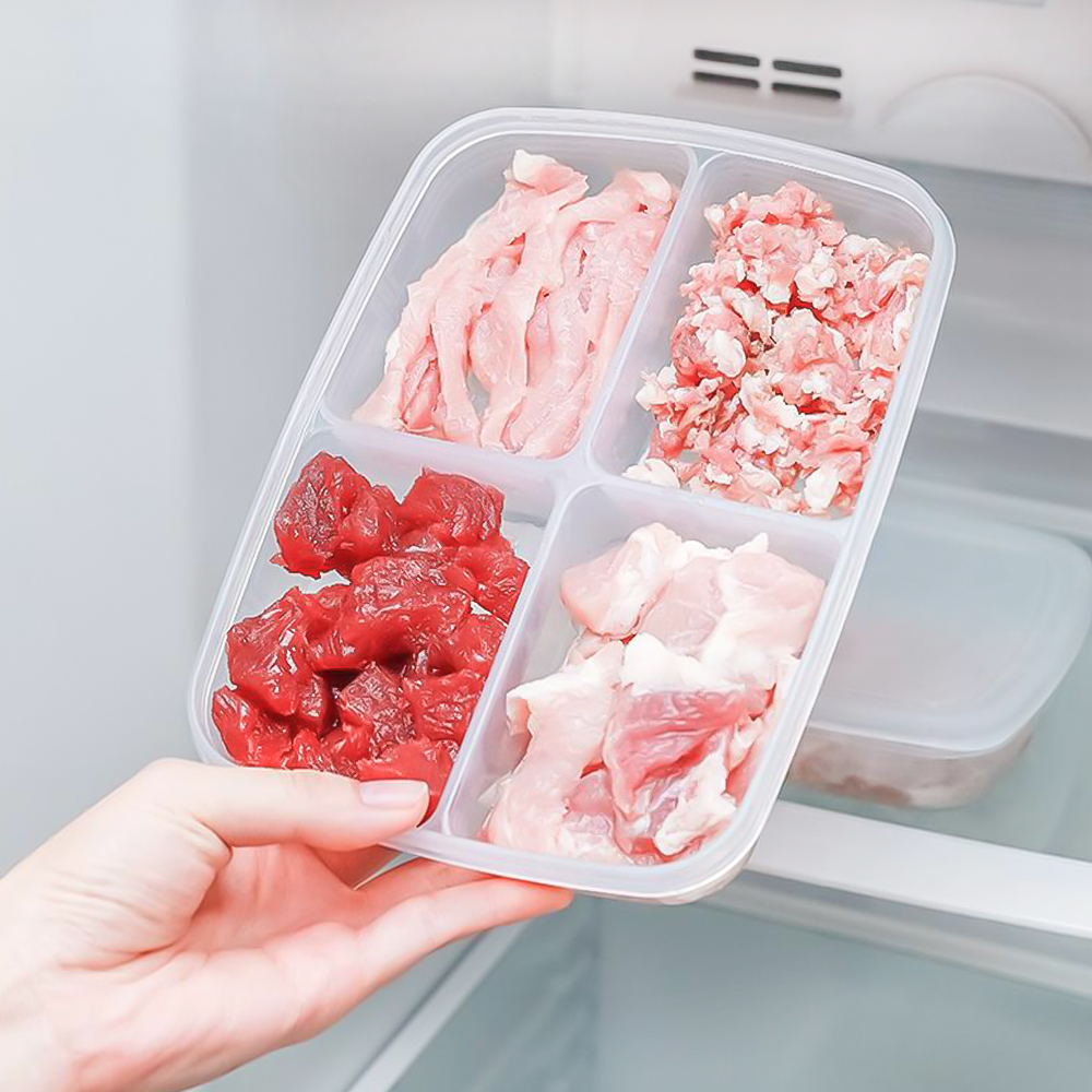 Hộp đựng thực phẩm tủ lạnh 4 ngăn hộp đựng có nắp hộp đựng thực phẩm tươi sống thịt