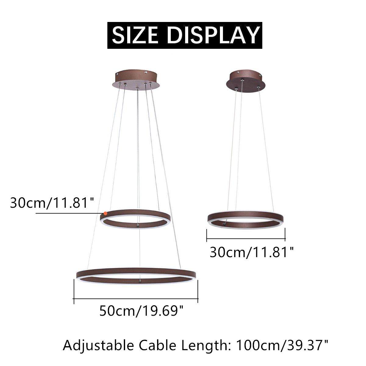La lámpara de techo colgante LED del anillo doble de PVC ligero
