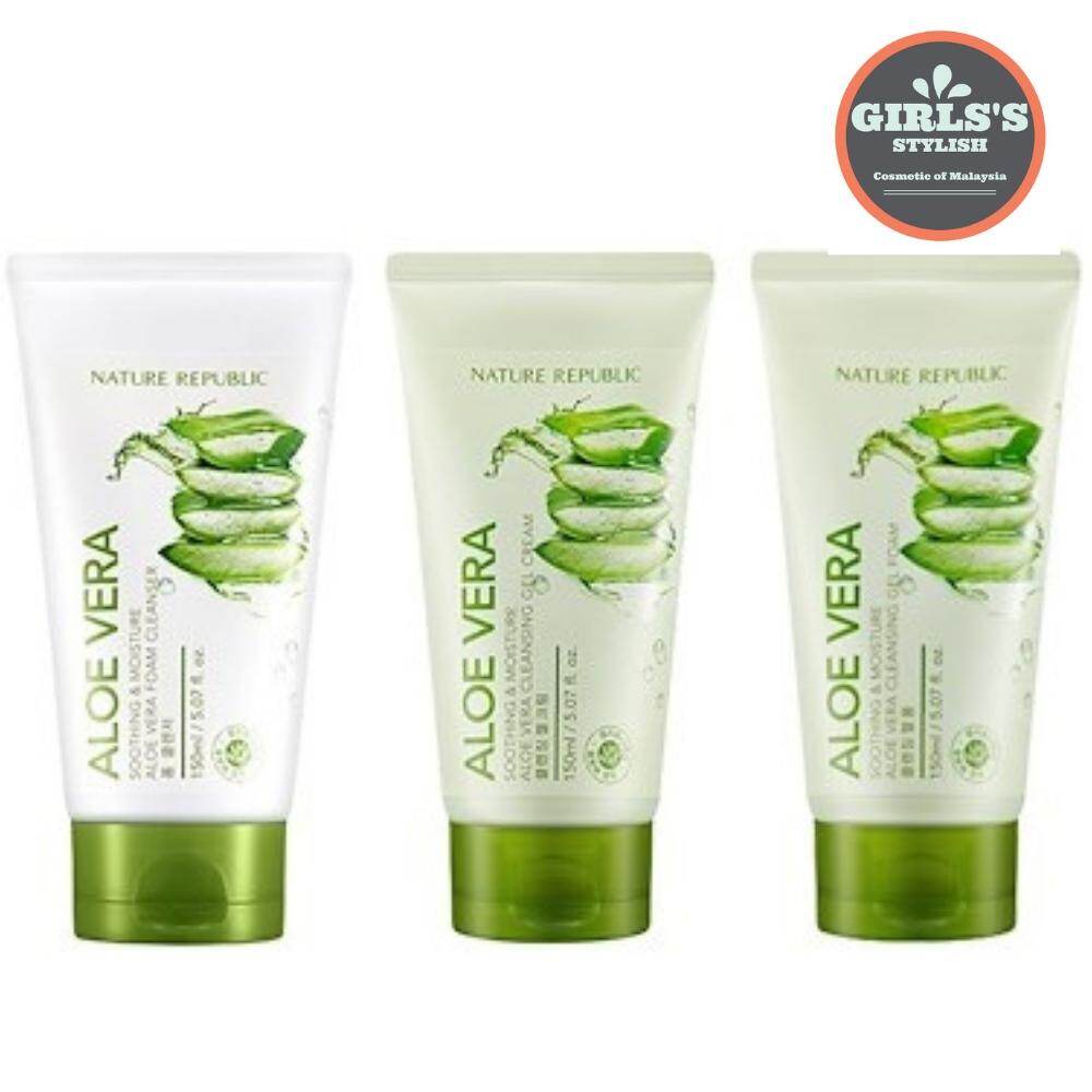 nature republic soothing & moisture aloe vera foam cleanser 150ml