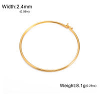 Skyrim vàng thép không gỉ đánh bóng Bangle 2.4mm-Vòng đeo mảnh không gây dị ứng cho phụ nữ xỉn màu kháng trang sức quà tặng