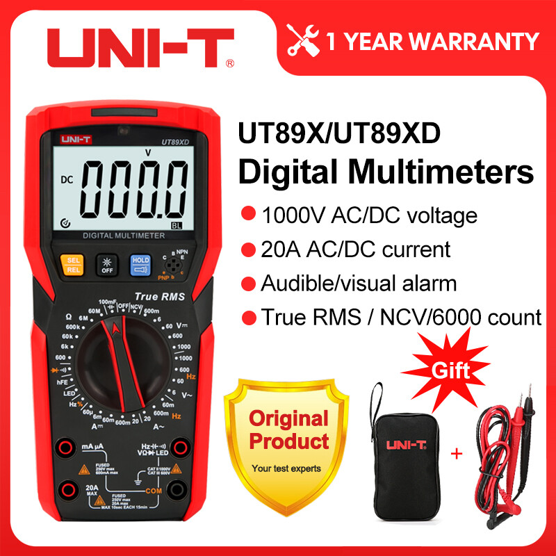 Đồng hồ vạn năng kỹ thuật số chuyên nghiệp uni-t ut89x ut89xd vôn kế ac dc dòng điện 20a true rms ncv máy kiểm tra điện trở điện dung