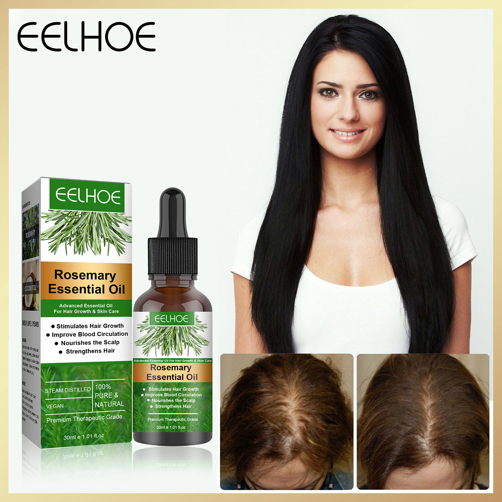 Eelhoe Rosemary Essential Oil Hair Treatment For Frizzy And Dry Hair Hair  Care Products For Dry Hair Hair Care Treatment Rosemary Coconut Hair  Essential Oils Anti Hair Loss Fast Regrowth Thinning Damage