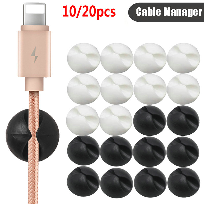 10/20pcs cáp clip silicone usb máy tính để bàn cáp quản lý sạc tai nghe cáp cố định cáp cuộn