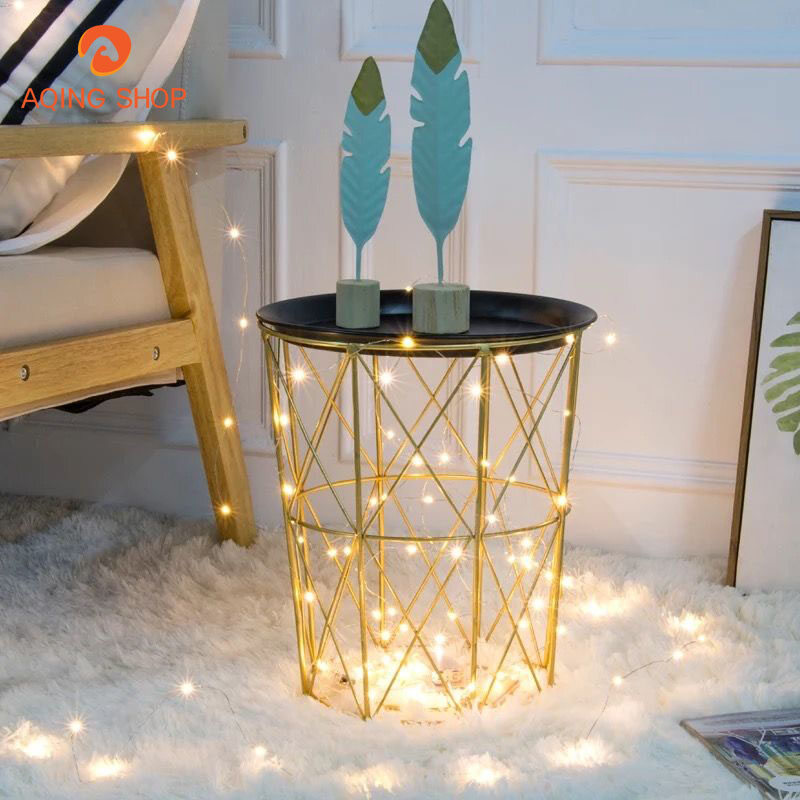 Gió Bắc Âu Tủ Đầu Giường Nghệ Thuật Bằng Sắt Gia Đình Nhỏ Góc SOFA Của Một Vài Bàn Trà Nhỏ Giỏ Đựng Đồ Nghệ Thuật Bằng Sắt Phòng Ngủ