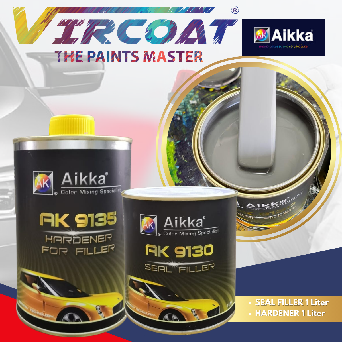 Aikka Transparent Sealer Seal Filler& Hardener 9130 9135 Wet on Wet