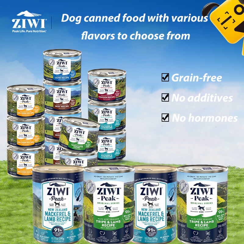 Ziwi Peak Canned Wet Dog Food 170g/390g Grain Free Hormone Free High Quality Fats High Protein Trace Minerals Strengthens Bones Strengthens Immunity ราคา 305 บาท*ส่งฟรี