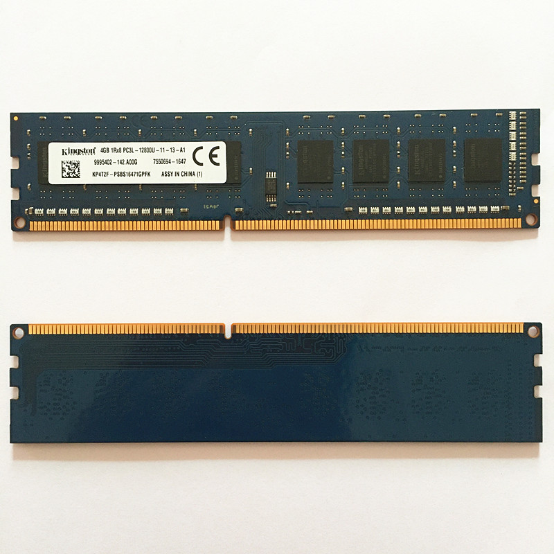 Kingston DDR3 Desktop Memory 4GB 1600MHz 4GB 1RX8 PC3L-12800U 240PIN