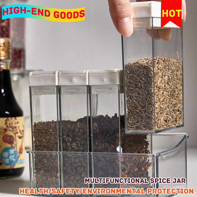 Gambar ?100% Quality Assurance? Seasoning Box Combination Set Household Kitchen Supplies Salt Sugar Monosodium Glutamate Four Grids