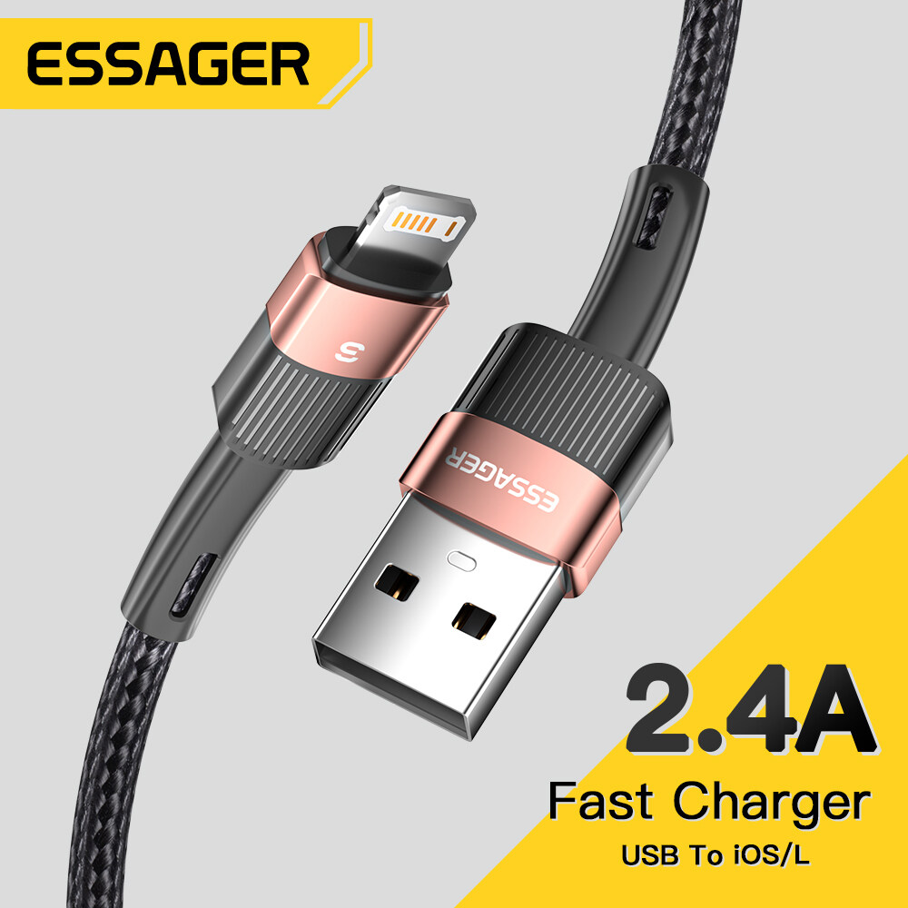 Essager Cáp Usb Cho Iphone 11 12 13 Pro Max Mini Xs Xr X SE 8 7 6 Plus 6S 5 5S 2.4A Dây Sạc Nhanh Ch