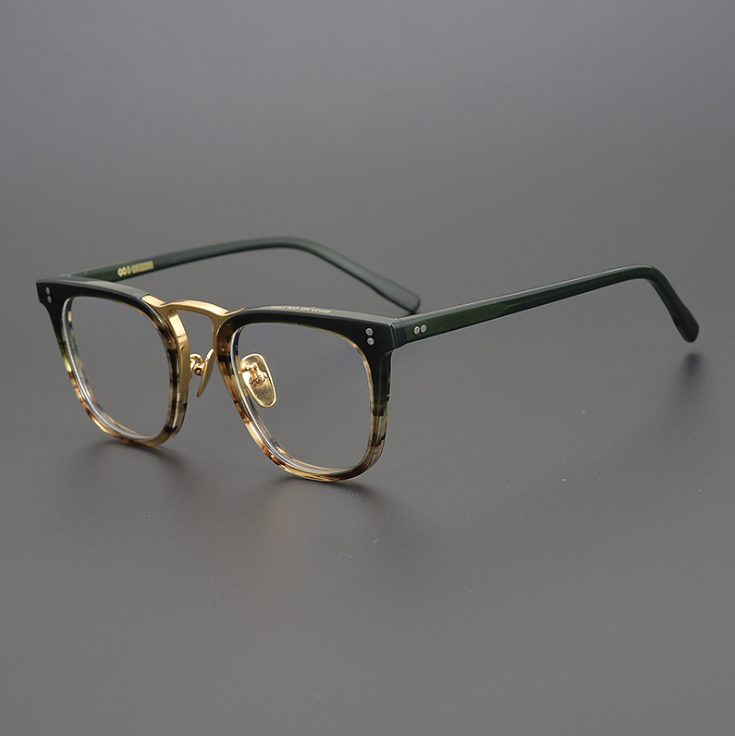 Pure Titanium Acetate Eyeglasses Frame Vintage Men Optical Eyewear Replaceable Lens Top Quality Prescription Vintage Glasses Women Spectacle
