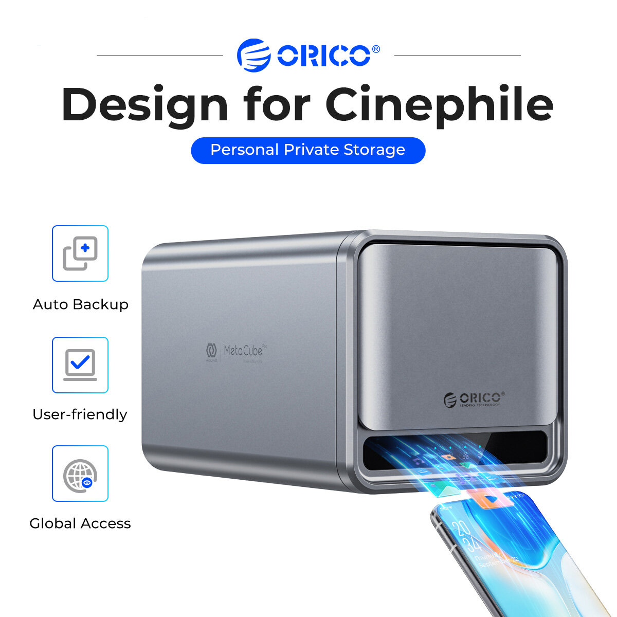 ORICO NAS lưu trữ 2.5 "/3.5" SATA HDD/SSD Mạng cá nhân kèm theo lưu trữ Hỗ trợ truy cập từ xa chia sẻ dữ liệu phân loại thông minh tự động sao lưu 2/5-bay (ts500)