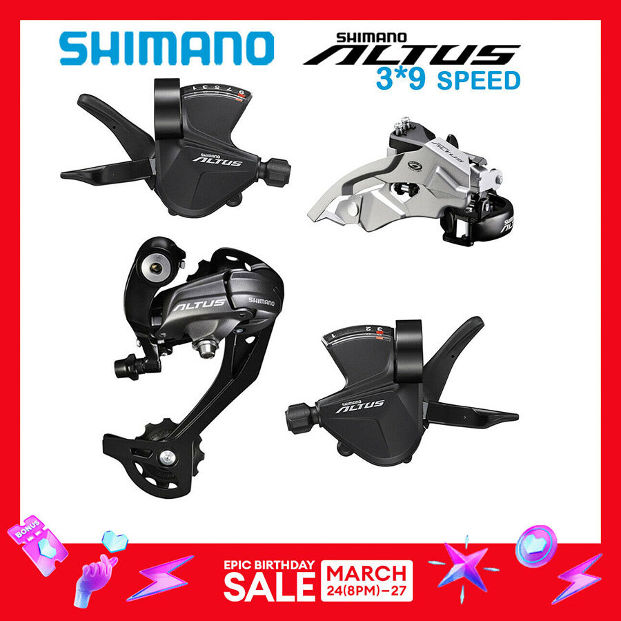Shimano altus groupset sl m2010 shifter 2x9 3x9 speed fd m370 cùi đề trước rd m370 m2000 cùi đề sau bộ cùi đề 9 tốc độ cho xe đạp leo núi xe đạp