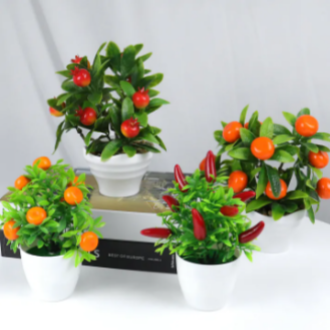 ของตกแต่งต้นไม้บอนไซเทียมประดิษฐ์ส้มเขียวหวานพริกไทยทับทิมผลไม้เบอร์รี่ต้นไม้หน้าต่างยังคงตกแต่งอยู่ ราคา  11 บาท*ส่งฟรี