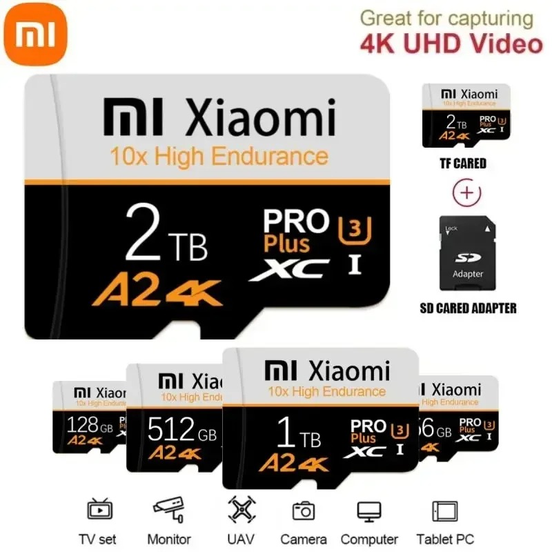 Xiaomi High Speed Storage Card C10 U3 2TB V30 Micro TF SD Card TF Card For Camera Monitoring Devices ราคา 147 บาท*ส่งฟรี