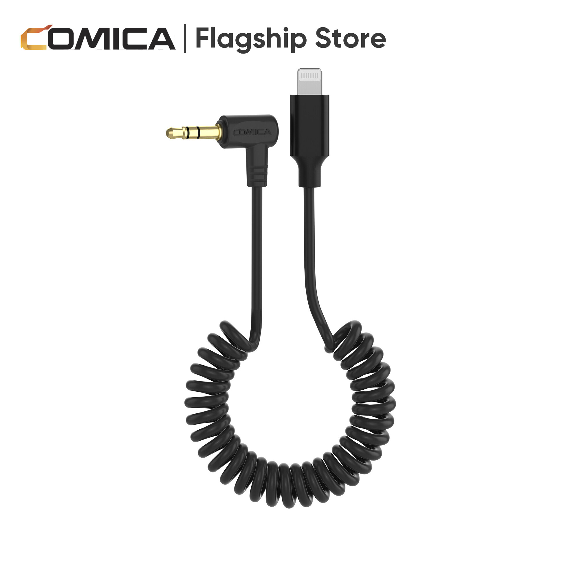 Comica CVM-D-MI 3.5mm TRS to Ligntning Audio Adapter Cable, Audio Cable Compatible with All Comica Microphones with 3.5mm TRS Audio Output Plug ราคา 700 บาท*ส่งฟรี
