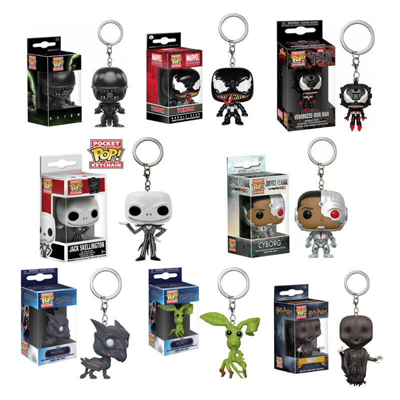 Funko Pop phim người ngoài hành tinh so với động vật ăn thịt Móc Khóa Búp Bê PVC Cyborg nọc độc Jack nhân vật phim hành động Mặt dây chuyền dành cho người lớn cậu bé món quà