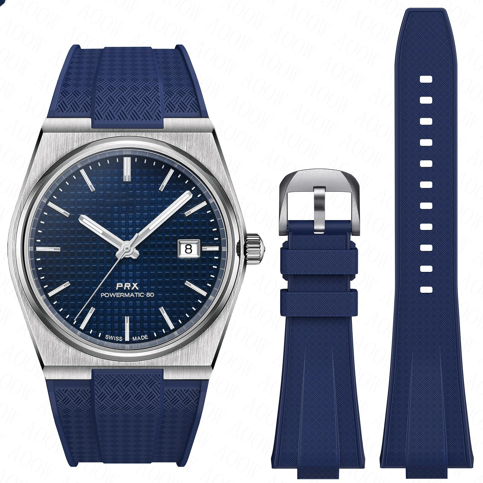 Quick Release Silicone Strap for Tissot PRX T137.407/T137.410 Super Player 40mm Men Convex Rubber Watch Band Bracelet 12mm