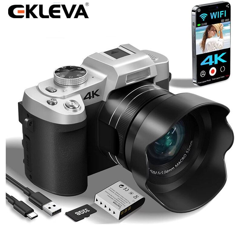 Ekleva 75MP máy ảnh kỹ thuật số Cho Nhiếp Ảnh & Video, 4K máy ảnh vlogging Với 3Inch Màn hình lật Cảm Ứng 10X Zoom quang học, Tự động lấy nét Nhỏ Gọn