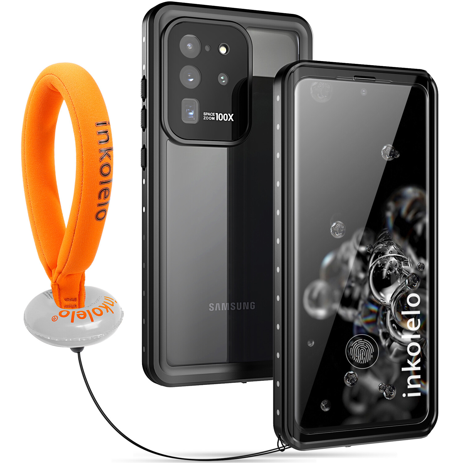 Inkolelo Ốp Chống Nước Cho Samsung Galaxy S20 Ultra Ốp Chắc Chắn Chống Sốc Bảo Vệ Toàn Thân Hạng Nặng Ốp Kín Hai Lớp Lặn Với Ống Thở Bơi Lội Dưới Nước (Màu Đen + Trong Suốt)