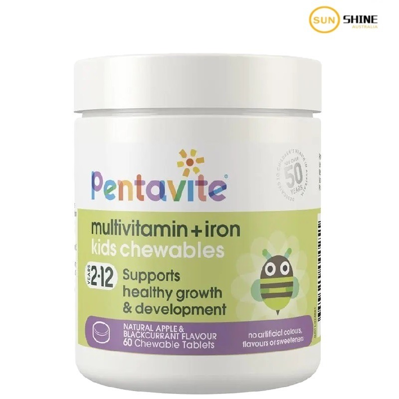 Pentavite Multivitamin + Iron Kids 60 Chewable Tablets Australia [EXP 01/2027]