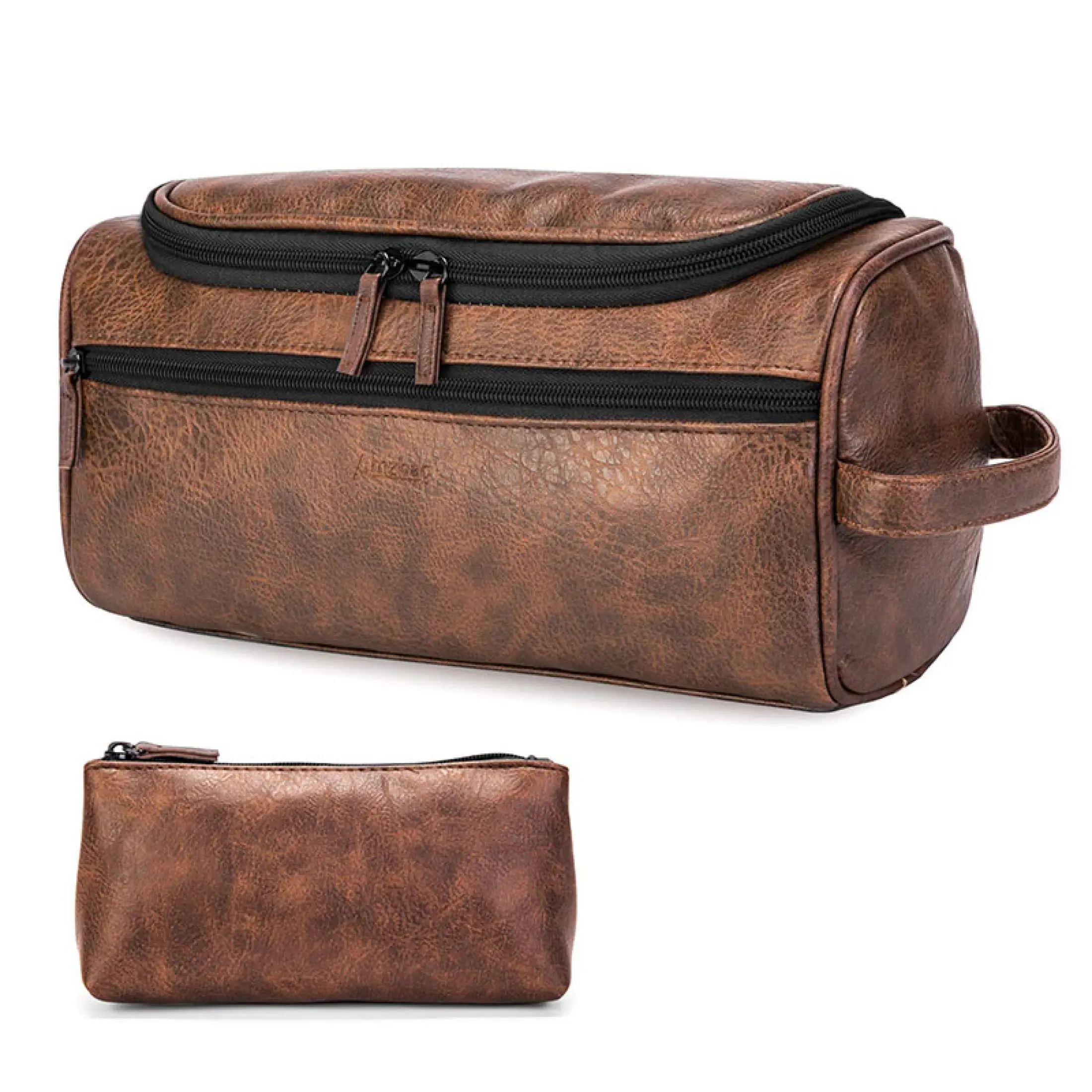 hanging leather toiletry bag Online Sale