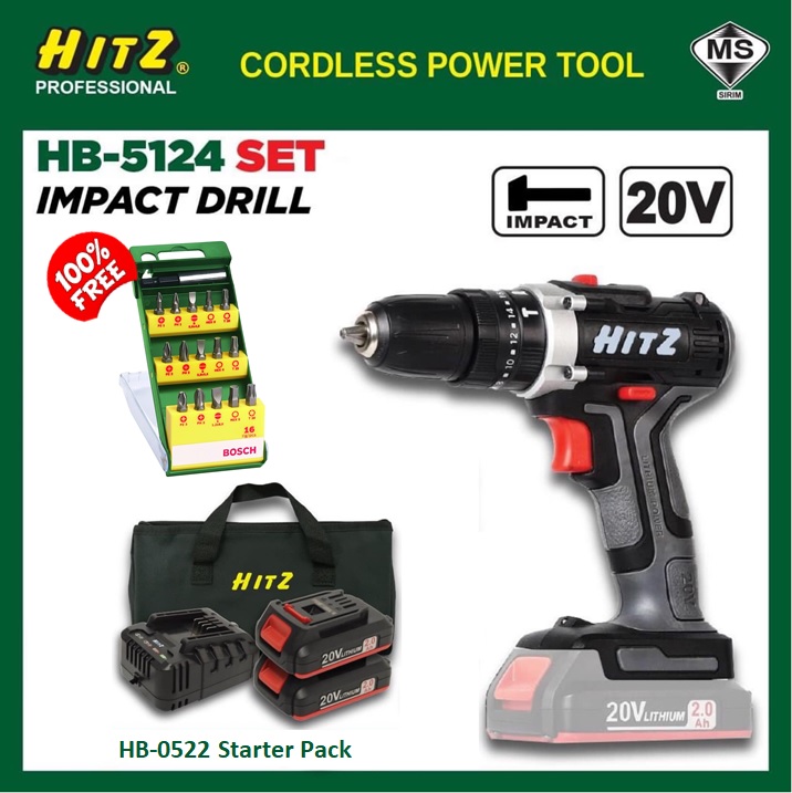 HITZ 20V HB-5124 Impact Drill driver c 