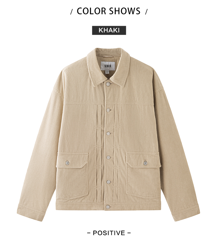 Semir Men'S Jacket For Autumn 2024 Made Textured Vintage Corduroy Fabric Featuring Stylish Versatile Work Clothes-Inspired Top Perfect For Fashionable Look · v4